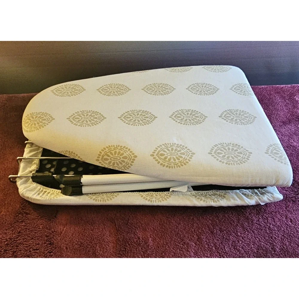 Folding Tabletop Ironing Board Attached Iron Rest Holder Compact Portable